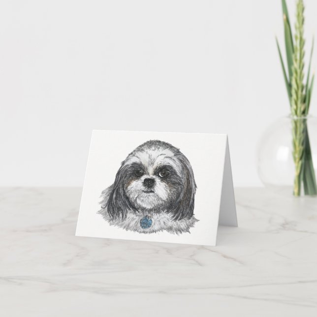 Carte Chih Tzu Dog Blank (Devant)