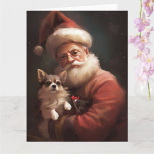 Carte Chihuahua avec Noël Festif du Père Noël