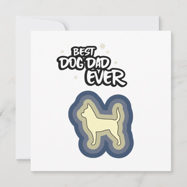 Carte Chihuahua Bleu Meilleur Chien Papa Je T'Ai Jamais  (Devant)