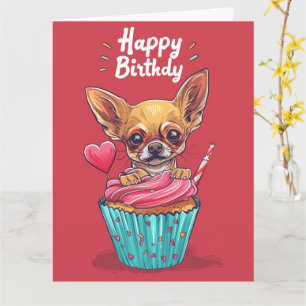 Carte Chihuahua Cartoon Anime Cupcake Paws