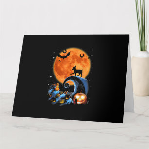 Carte chihuahua chien lune citrouille halloween costume 