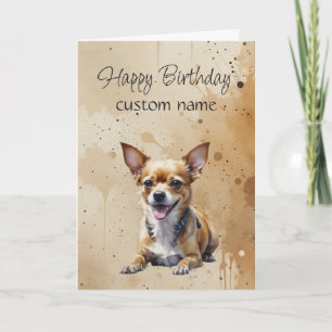 Carte Chihuahua Chien Personnalisé Général Anniversaire