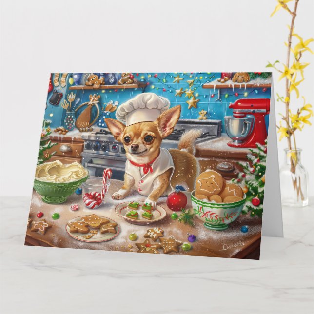Carte Chihuahua Gîtes de vacances : Noël festif (Fleur jaune)