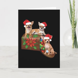 Carte Chihuahua On Box Letter Christmas Ornement mignon