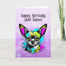 Chihuahua Style Cyberpunk Anniversaire personnalis