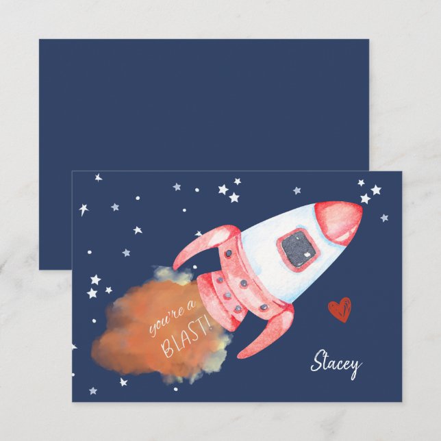Carte Children Valentine "You're a Blast!" (Devant / Derrière)