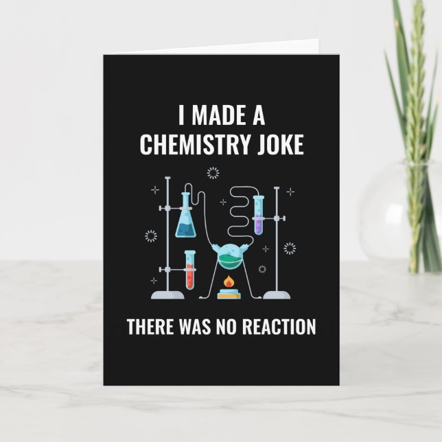 Carte Chimie Plaisanterie Pas de Réaction Chimie (Devant)
