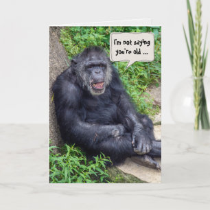 Carte chimpanzé d'anniversaire avec grain