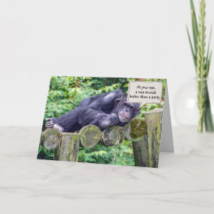 Carte chimpanzé endormi pour un anniversaire humoristiqu