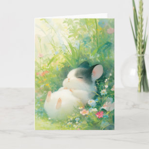 Carte Chinchilla Paisible florale Nap