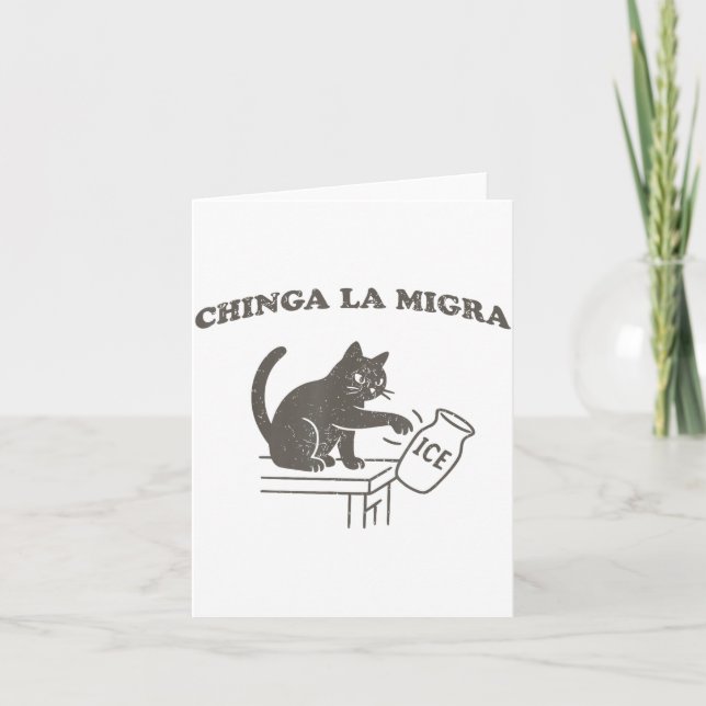 Carte Chinga La Migra Immigration Abolish Ice Funny Cat  (Devant)