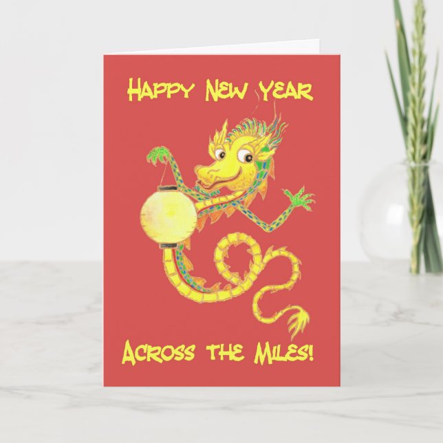 Carte chinoise de nouvelle année de dragon, à (Devant)