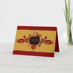 Carte chinoise fleurie de la nouvelle année 2013