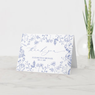 Carte Chinoiserie French Blue Victorian Photo Mariage