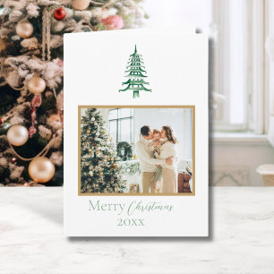 Carte Chinoiserie Pagode verte de Noël 1 photo