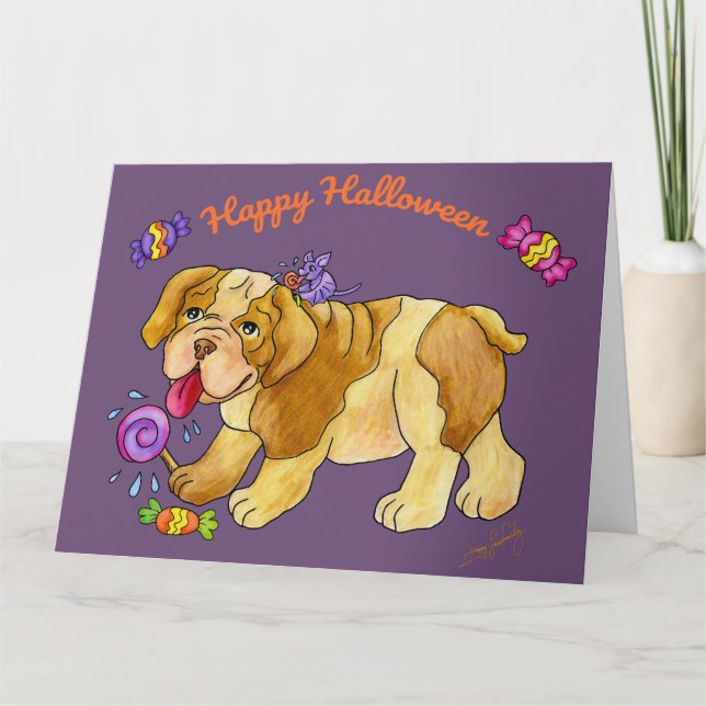 Carte Chiot d'Halloween doux (Devant)