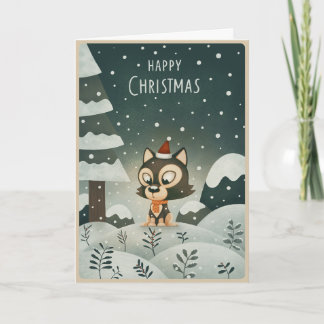 Carte Chiots Husky de Noël