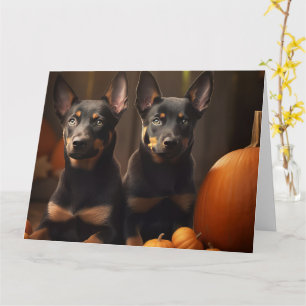 Carte Chiots Kelpie Australien Délice d'Automne Citrouil