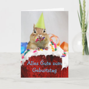 Carte Chipmunk d'anniversaire allemande