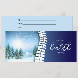 Carte Chiropractic Blue Spine Holiday Certificat cadeau