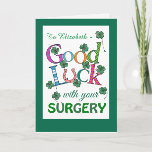 Carte Chirurgie de bonne chance personnalisée Housse à q