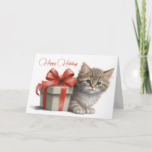 Carte Chistmas Kitty avec boîte cadeau