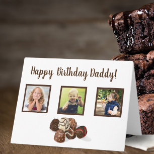 Carte Chocolat Aquarelle  3 Collage Photo Anniversaire