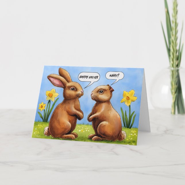 Carte Chocolat Bunnies de Pâques Humour (Devant)