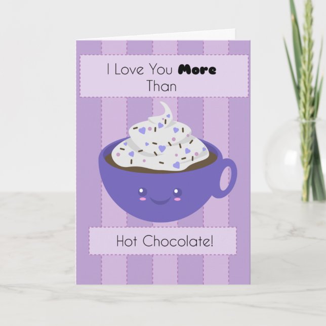 Carte Chocolat chaud mignon 'Je t'aime' (Devant)