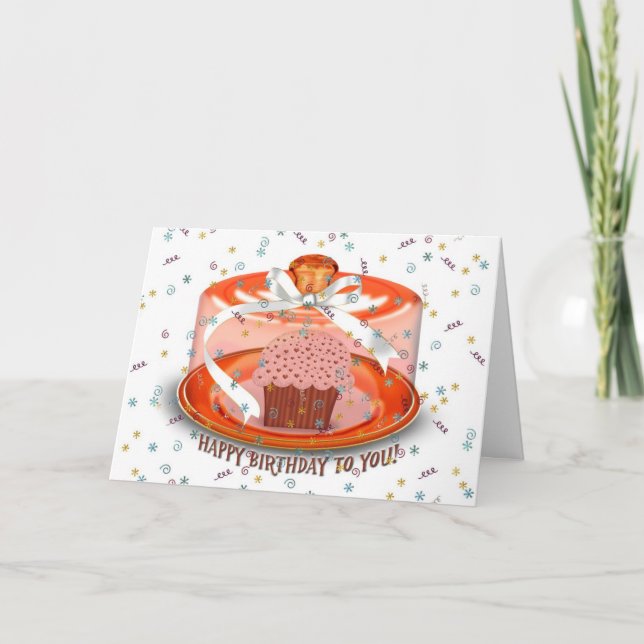 Carte Chocolat Cupcake d'anniversaire (Devant)