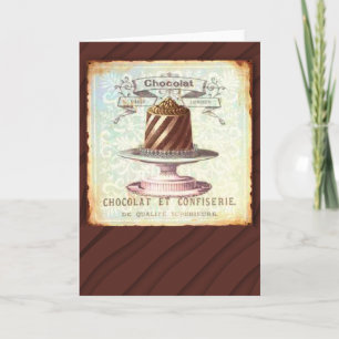 Carte Chocolat et Confiserie Vintage Label