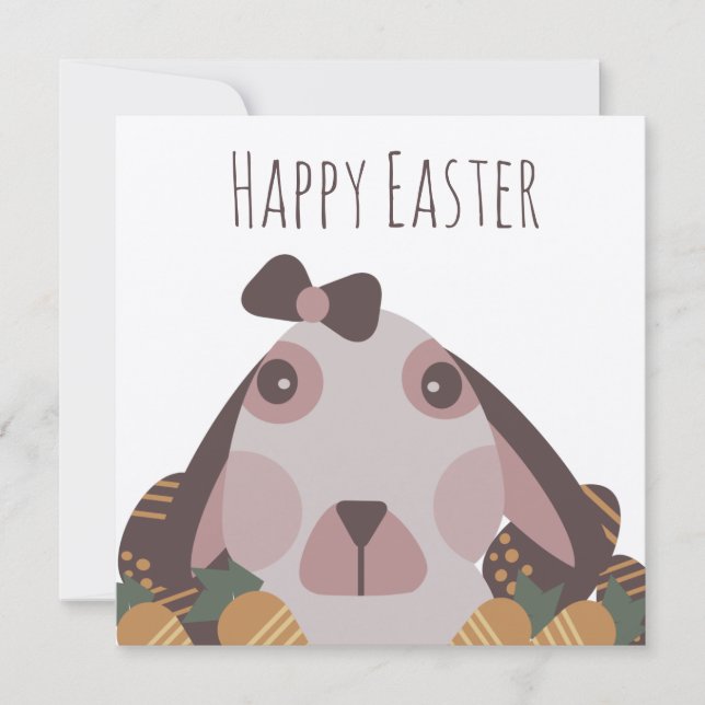 Carte Chocolat Joyeuses Pâques Oeufs Lapin Carottes Kraf (Devant)