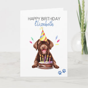 Carte Chocolat Lab Chien Personnalisé Joyeux anniversair