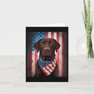 Carte Chocolat Labrador American Flag 4 juillet Chien