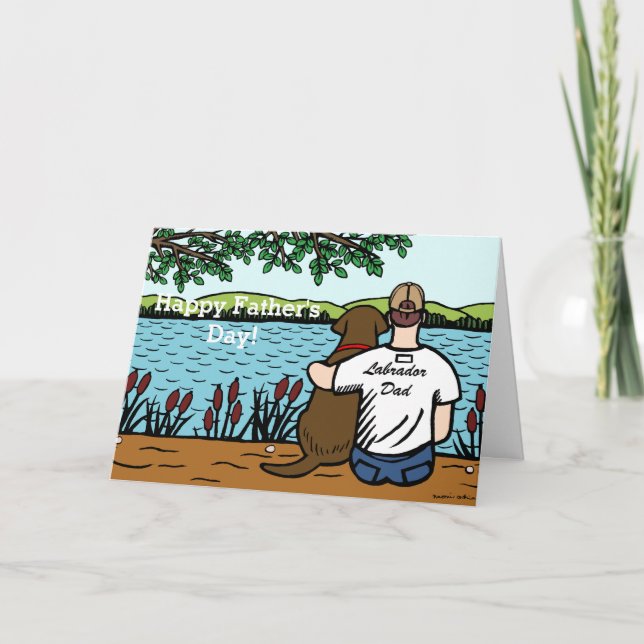 Carte Chocolat Labrador et papa (Devant)