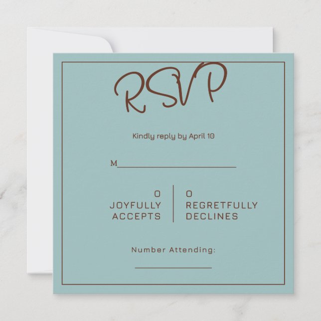 Carte Chocolate Mood Minimal Wedding RSVP (Devant)