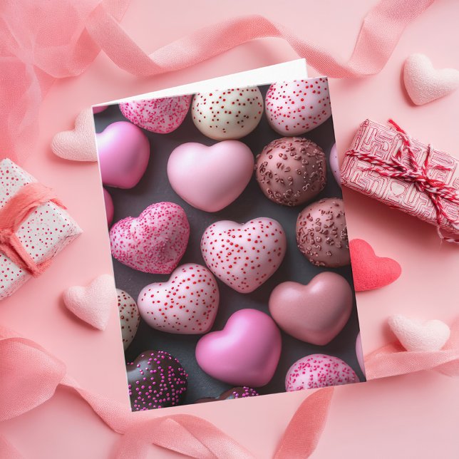 Carte Chocolats en forme de coeur Salutation de Valentin (Créateur téléchargé)