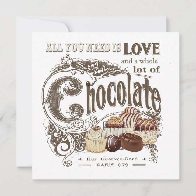 Carte chocolats français vintages (Devant)