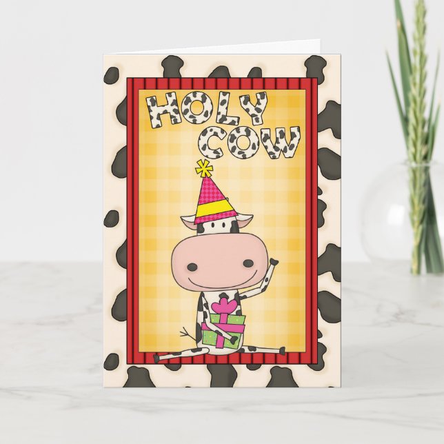 Carte Choisir un âge d'anniversaire vache (Devant)