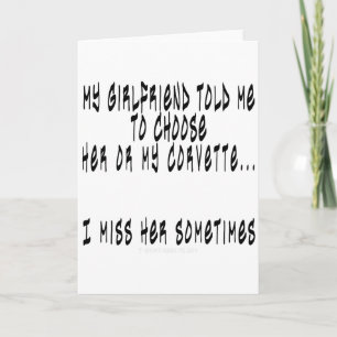 Carte Choisir une amie ou une corvette