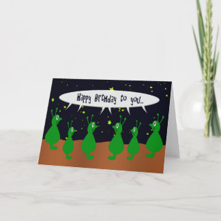 Carte Chorale Alien chantant un joyeux anniversaire