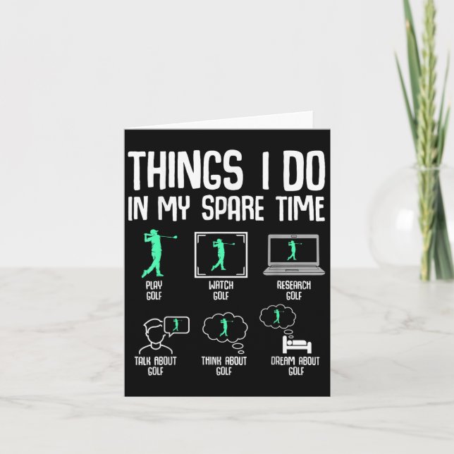 Carte Choses de golf que je fais pendant mon temps libre (Devant)