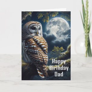 Carte Chouette barrée et papa de lune Anniversaire