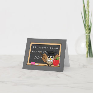 Carte Chouette de maître mignonne avec un dessin à la po