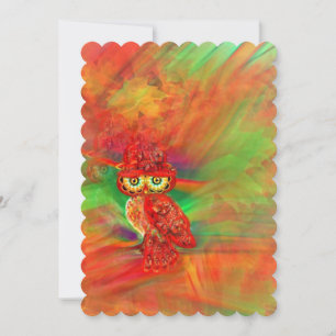 Carte Chouette de mode Miss Extravagance Fall