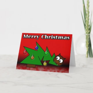 Carte Chouette de Noël