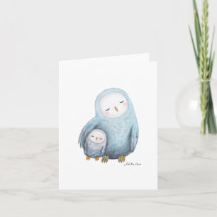 Carte Chouette des neiges Maman et bébé Sweet Woodland A