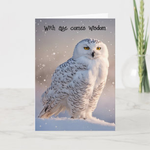 Carte Chouette Effraie Anniversaire En Train De Vieillir