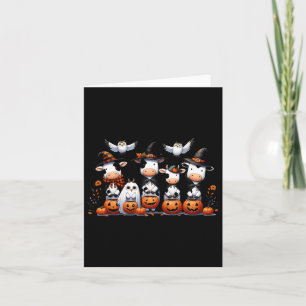 Carte Chouette fantôme Vaches Halloween Animaux Vache Lo