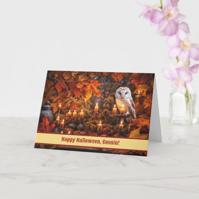 Carte Chouette Imaginaire Cousin Happy Halloween (Orchidée)